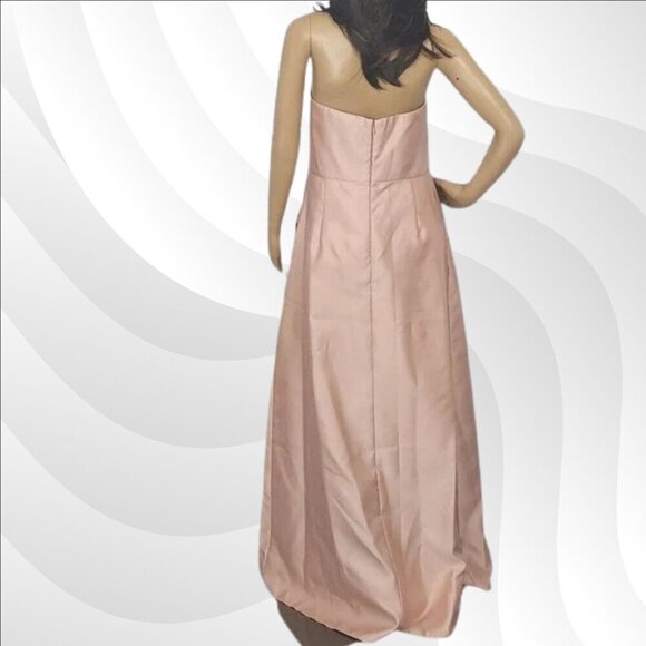 2/$50 Alfred Sung Toasted Sugar Sateen Twill Strapless Dress Size 18 | Elegant - Picture 4 of 7